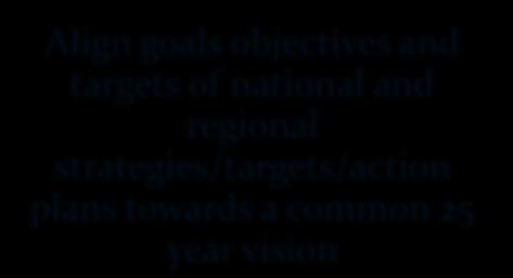 gaps Align goals objectives and targets of national