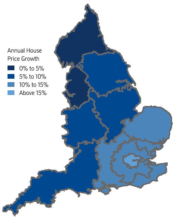 England Average house price 181,169 Annual percentage 10.5% Quarterly * 1.