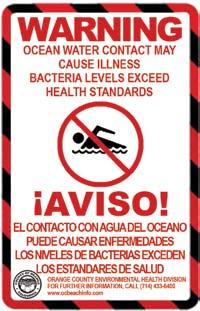 OCEAN, HARBOR AND BAY WATER POSTINGS DUE TO BACTERIOLOGICAL STANDARDS VIOLATIONS Upon implementation of the AB411 Ocean Water-Contact Sports Standards in July of 1999, the Ocean Water Protection