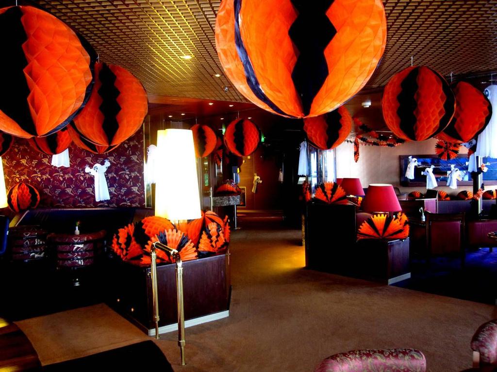 In preparation for the Boo Ball tonight, The Crow s Nest Lounge was decked out in