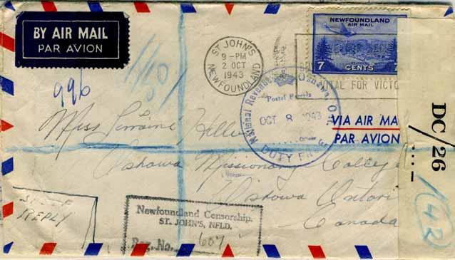 Compulsory registration (incoming) During ww ii, most covers that were registered by the censor