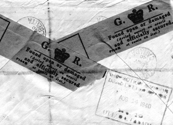 Most of the mail was from Canada. Calgary Paris, returned after the fall of France, 27 May 1940. SALVED FROM THE SEA and sealing tape on reverse applied at Liverpool.