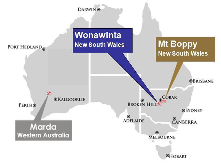 Wonawinta processing of Mt Boppy ore SXG intends to use the Wonawinta plant to process ore from its Mt Boppy Gold Mine approximately 100 kilometres to the north-east.
