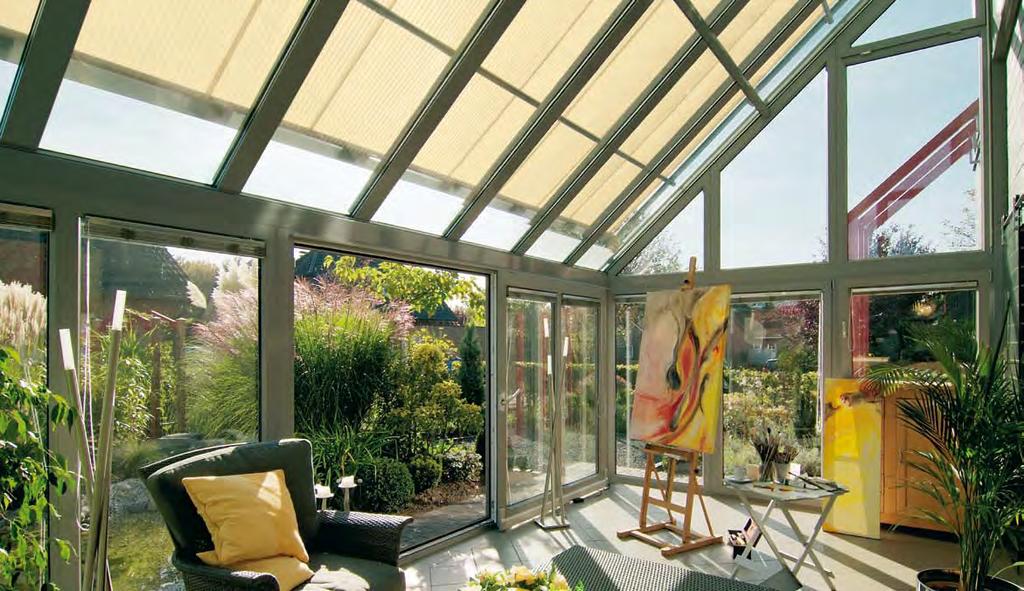 8800 The conservatory shading system covering large areas of glass.