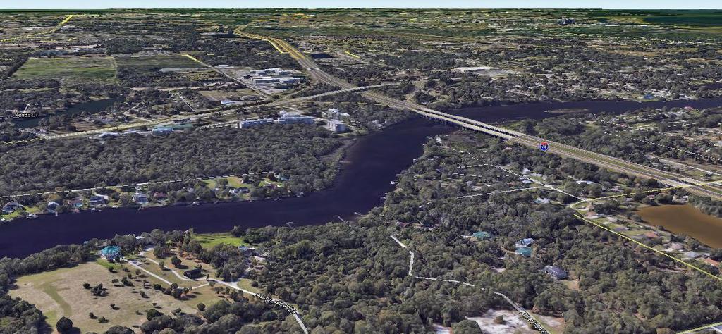 APPROACHING I-75 BRIDGE OVER ALAFIA RIVER FROM KIDNEY LAKE (NORTH) ARRIVALS FROM LAKE PARRISH (SOUTH) CAUTION: CONVERGING TRAFFIC I-75 BRIDGE OVER ALAFIA RIVER N27 51 27 W82 20 49 CAUTION: