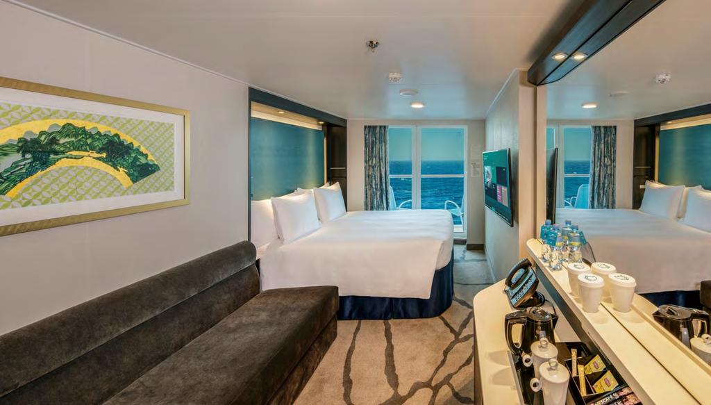 Over 70% of staterooms feature a