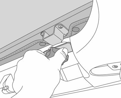 vehicle. Place the tabs on the Knob Bases above the footman loops in the windshield frame.
