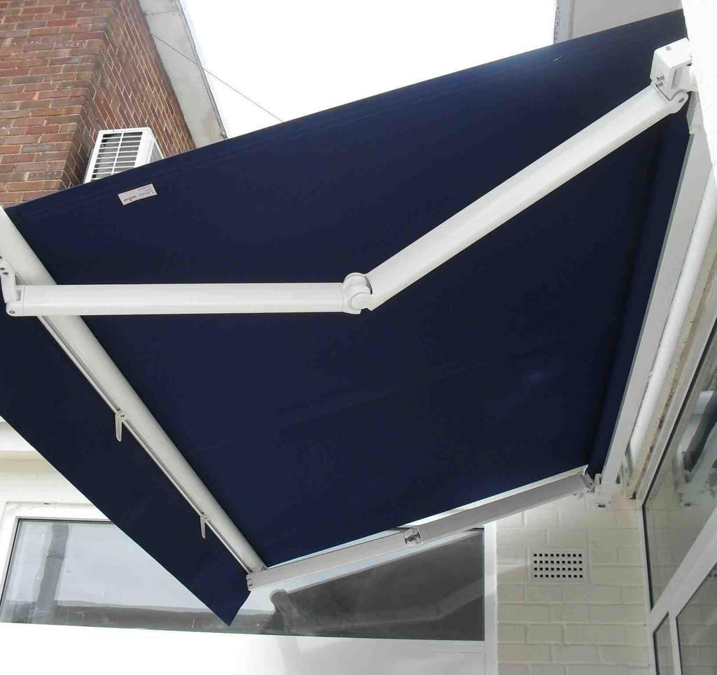 Topas Awnings General Features Low installation height/depth for Awning Standard with and without hood. Extruded top section. Beautifully shaped front rail with matching end caps.