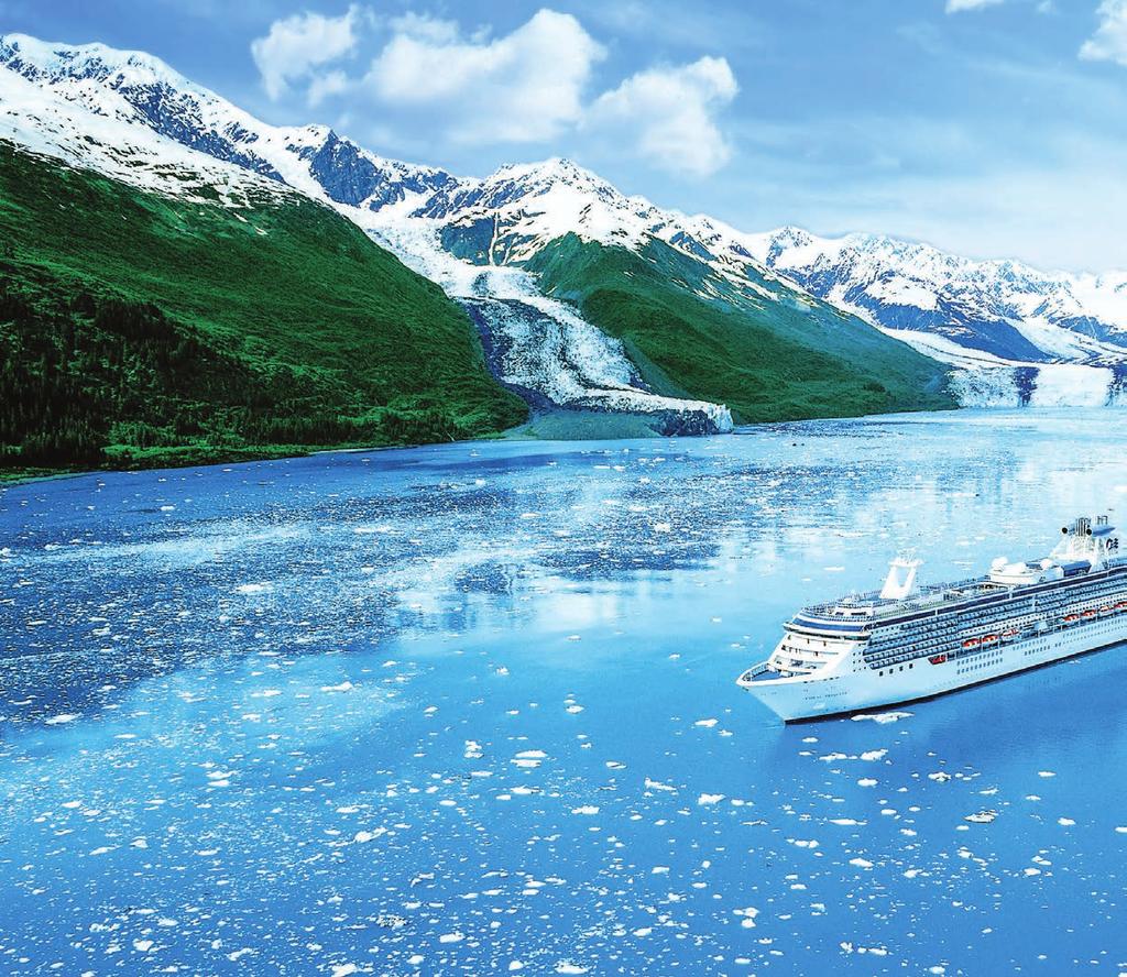 Discover Western Canada A majestic and enchanting land Left: Princess Cruise Line, Cruising Glacier Bay Top right: The Rocky Mountaineer Bottom right: McKinley Princess Wilderness Lodge Western