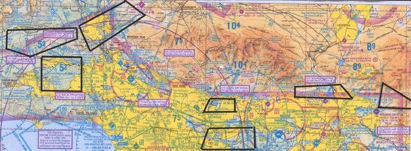 Practice Areas in the Los Angeles Basin Generally speaking, these practice areas are on the perimeters of various Class B or Class C airspace.