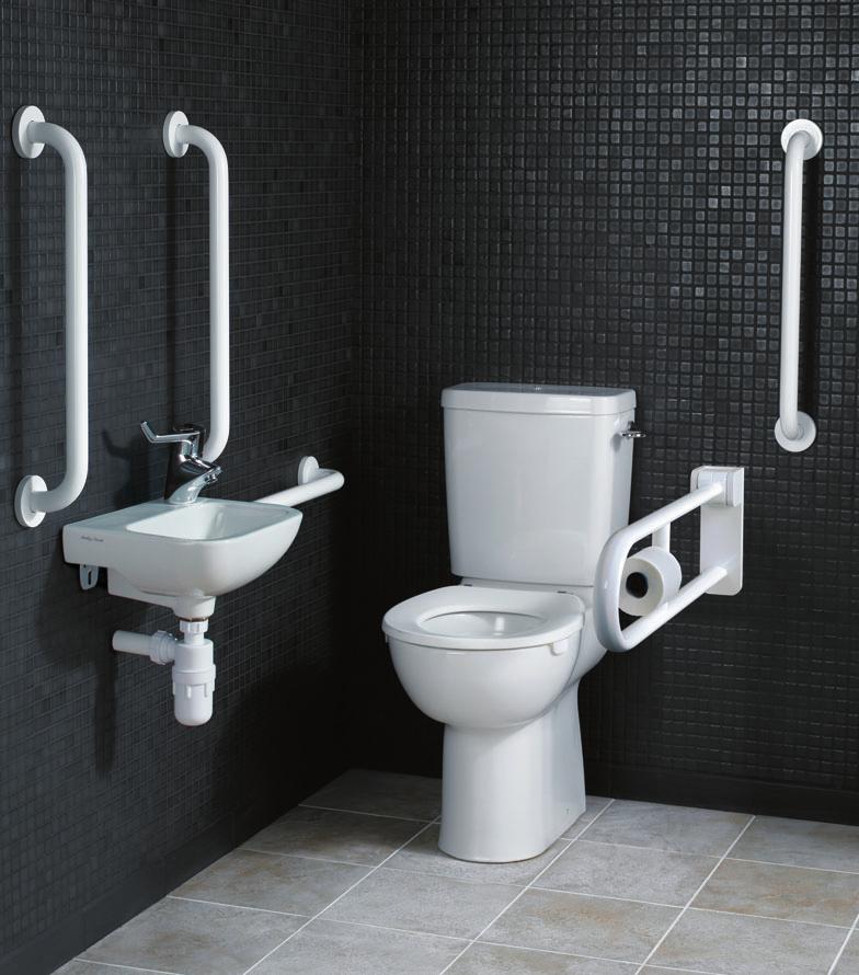 contour 21 close coupled WC doc m pack LANTAC approved, this economical, simply styled, practical pack features a raised height WC, thermostatically controlled mixer, spatula flush lever and grab