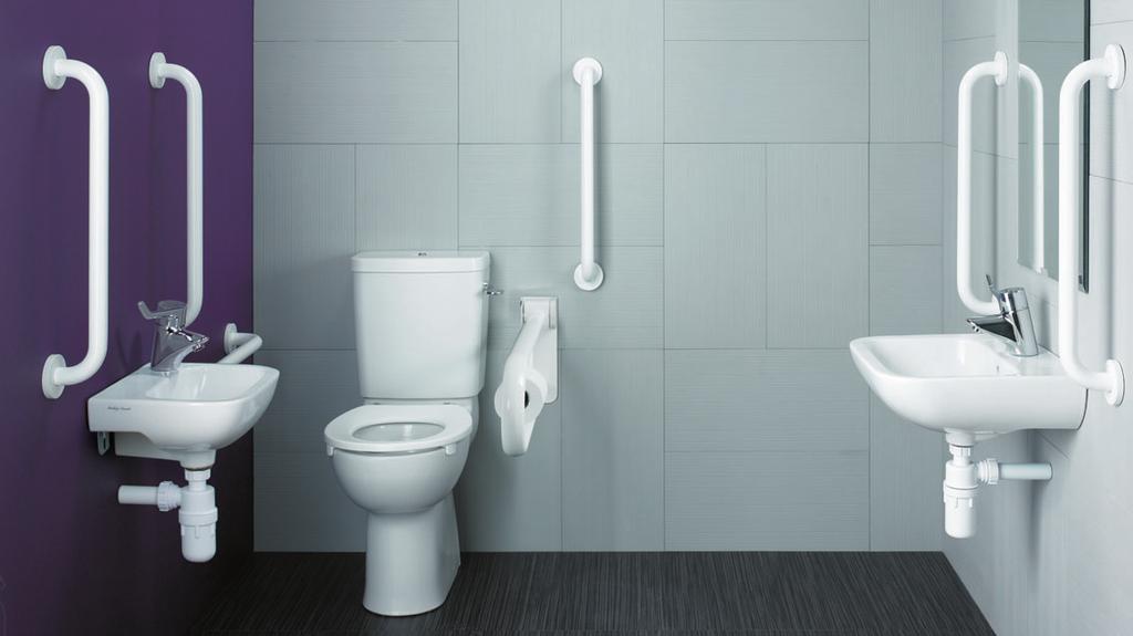 contour 21 close coupled WC doc m pack with standing height basin The ideal solution in single toilet buildings.