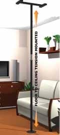 Stander Security Pole Cushioning grip is non-slip and easy to sanitize Can be installed easily no need for wall mounts ain pole separates into two pieces for easy transport Fits ceiling heights 7 9