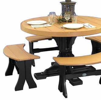 Table with Table Benches at Dining Height in