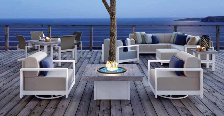 expect from Homecrest. Warm up fireside with these gorgeous fire tables. Available in a variety of authentic colors that coordinate with your outdoor living space.