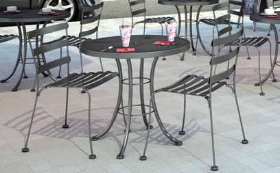 23" side table/ottoman 2F120 Aluminum Base H: 16.5 café tables Model # s include both top and base. Features a 1.5" edge profile.