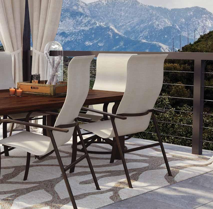 kashton sling & padded aluminum Celebrate outdoor dining with the Kashton collection from Homecrest. It s design is simple and extremely versatile.