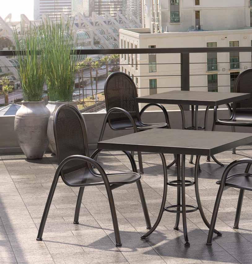 passport mesh aluminum For enhanced utility and functionality in restaurants, pool areas or just hanging out, the Passport café chair is stackable and available in several coordinating frame finishes.