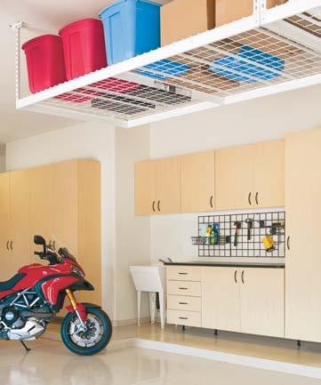 STORAGE SYSTEMS Garage storage has always been a problem. Our complete line of storage and organization systems provide the most effective solution.