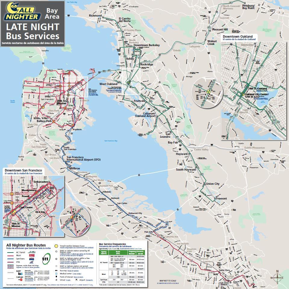 To meet demand and provide effective late night service when BART does not operate, the agency worked with other transit agencies in the region to coordinate late night bus service.