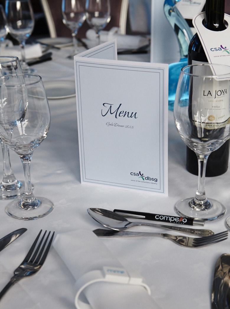 Branded gala dinner menus 1,000 branded menus on all tables your company credentials listed as an official sponsor in all
