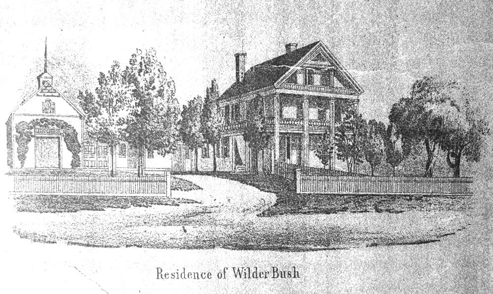 Wilder Bush house and barn, marginal illustration from the 1855