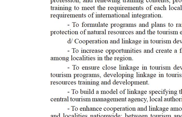 other sufficient capital sources for tourism development.