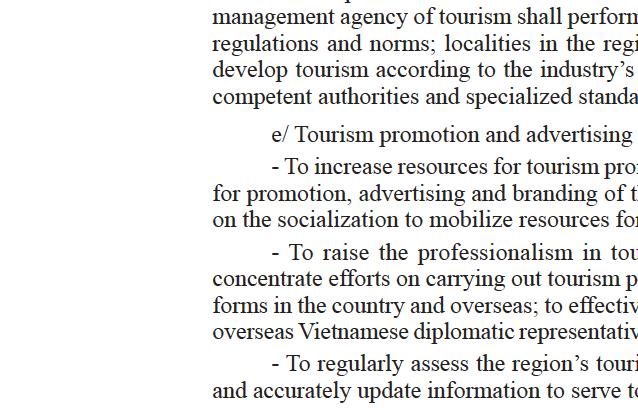 16 OFFICIAL GAZETTE Issue nos 01-03/Februa11' 2015 + To continue upholding the role oflocal Steering Committees for Tourism Development, pai1icularly of the State Steering Committee on Tourism, in