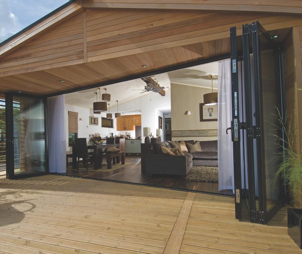 THE DUALFOLD SLIDING FOLDING DOOR GIVES YOU A WHOLE NEW OUTLOOK ON LIFE Open up your home with the Sapa Dualfold aluminium door.