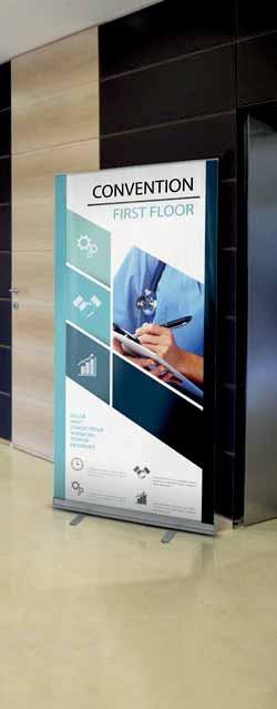 ROLL UP BANNER Economic Roll Up ALCALA DIMENSIONS 800 850 1000 1250 1500 10.401 10.801 10.510 10.511 10.512 Alcala Roll Ups features 5 widths available. It is made of aluminium and plastic parts.