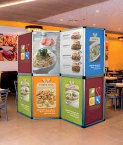 50 /u ARENAS EXHIBITION WALL This display features 4 folding sections for storage with 8 double sided panels (total one side: