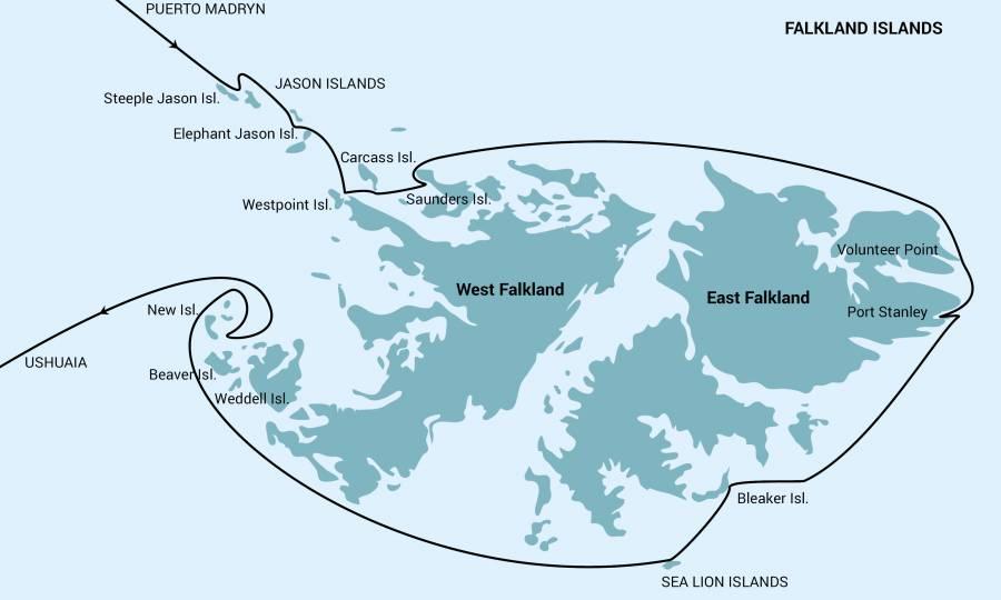 Falkland Islands Exclusive Discover the secret wildlife treasures of the Falklands Title: Falkland Islands Exclusive Dates: 29 Oct - 7 Nov, 2018 Tripcode: Duration: Ship: Embarkation: Disembarkation:
