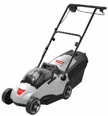 cordless lawn mower ELM370DC Emission-free, 36-volt Lithium ion battery for powerful yet quiet operation 370mm cutting width and 3,800rpm high speed perfect for small and medium yards Single lever