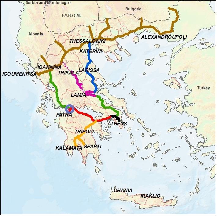 The Greek Toll Road Network 7 Private Companies Concessionaires Attiki Odos (Attica Tollway) Gefyra (Rion Antirion Bridge) Nea Odos Moreas Motorway Aegean