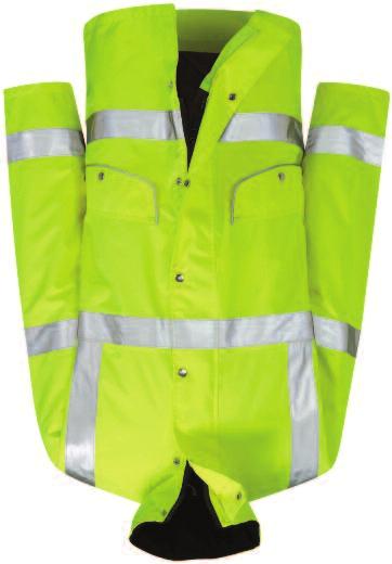 HI VIS RAINWEAR FOUL WEATHER PROTECTION HI VIS BREATHABLE JACKET - RAPIER Breathable 3/4 length jacket with concealed front zip and press stud storm flap.
