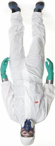 protective coverall designed to offer an excellent barrier to particles and limited liquid splash and also features a breathable SMMMS back panel.