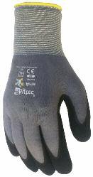 The patented nitrile foam coating efficiently channels excess fluid from the glove s surface and the glove provides good grip in damp, oily or dry conditions.