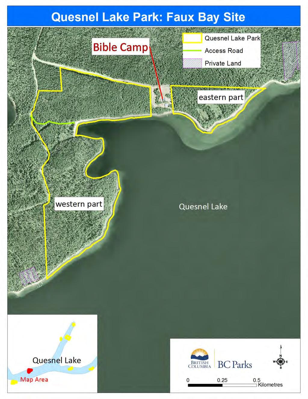 Figure 5: Map of the Faux Bay Site