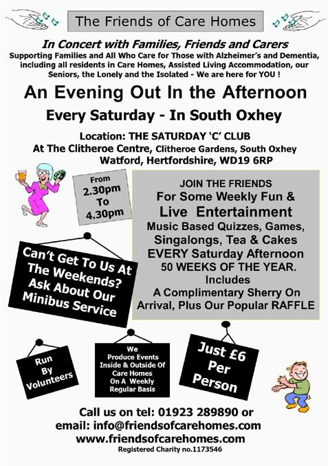 Saturdays Getting Together Welcome Club Croxley over 55 Saturdays 2.00 pm 4.00 pm. Red Cross Centre, Community Way, Croxley Green, WD3 3HB. Getting Together Social Clubs.