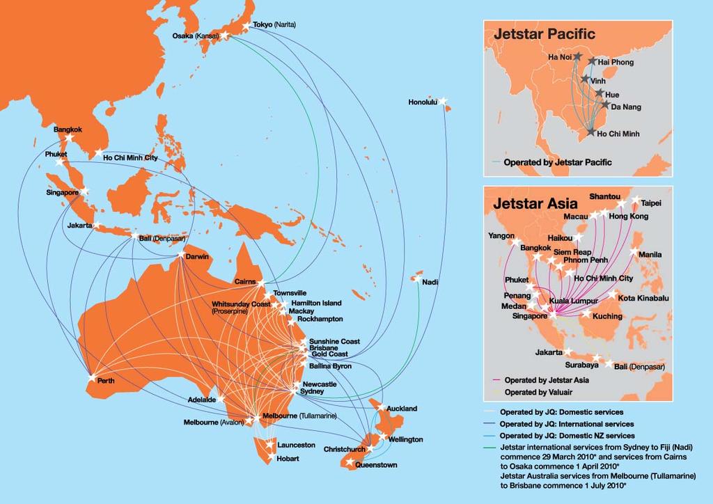 Jetstar Largest low cost carrier in Asia 1H10 1H09 % Record result $M $M VLY Underlying EBIT up $78 million Revenue 1,131 958 18.
