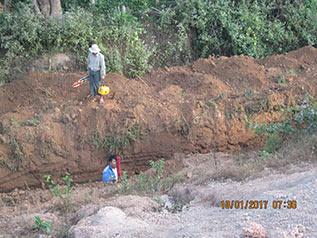 These photos show one plot of land belonging to a villager, Ko 6 I---, which was impacted by
