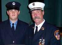 Charlie Wells and his son, Craig, at Craig s FDNY EMS Academy graduation at LaGuardia College. over to a New Jersey pier.