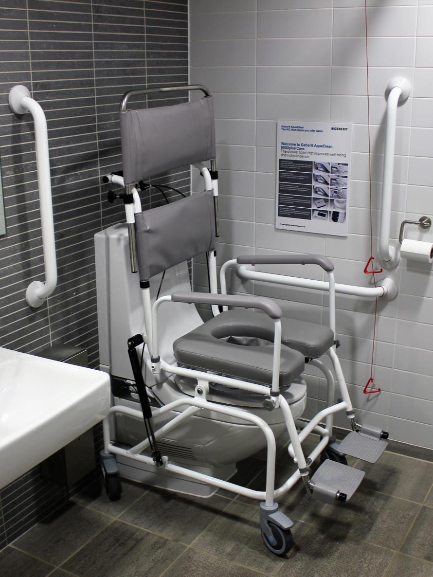 Chiltern Invadex Aqua Master Tilt in Space Shower Commode Chair Full range of aperture, horseshoe and flat padded seats available Option for bespoke seating, including pressure relief foam Armrest,