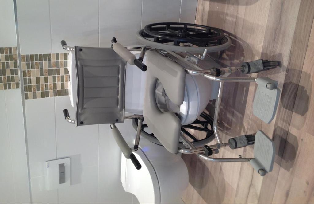 Osprey Healthcare Self Propel Sani Commode Stainless Steel (Rust Resistant) Adjustable Seat Height 19-22 Flexi Seat, Horseshoe Seat,