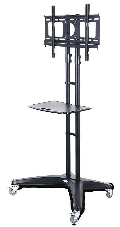 Heavy duty locking casters provide excellent maneuverability and the removable shelf also has height