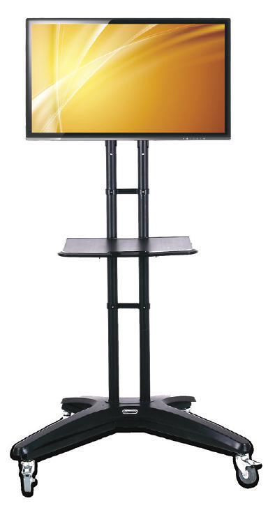 Featuring a built-in safety lock, it accommodates screen sizes of 36" to 55" weighing up to 77lbs.
