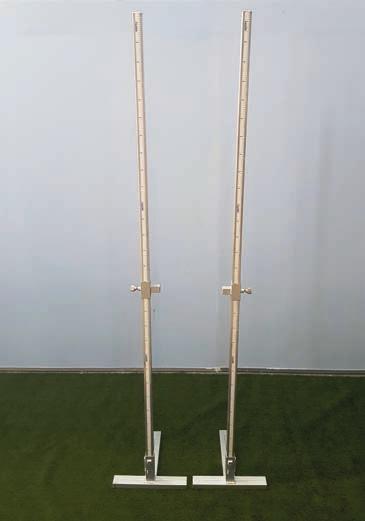 High Jump Stands Length 3.00 m Manufactured completely from high-grade aluminium profiles. Made from a profile with the dimensions x x 3 mm and with rounded edges.