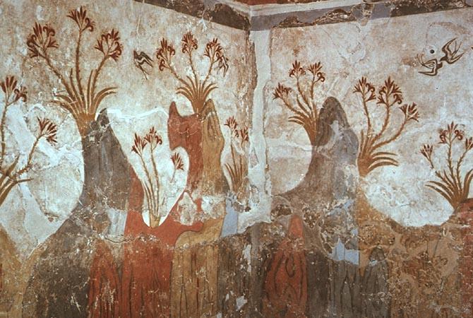 Minoan Culture and Art: Thera [Cyclades] Akrotiri: Spring Fresco Nature is the sole subject Intended to express joy.