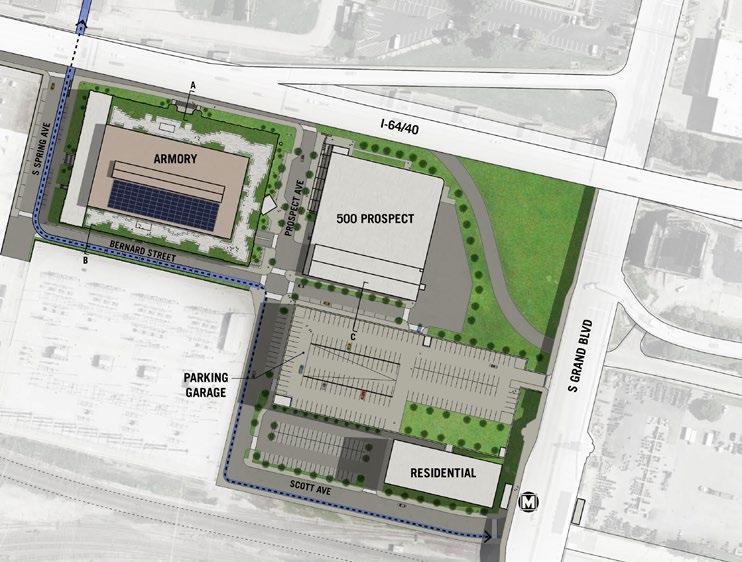 SITE PLAN PROPERTY INFORMATION Abundant covered parking Great access and visibility Micro-brewery coming soon Grand Metro station usage Pedestrian/bike activity with connector ramps and walkways