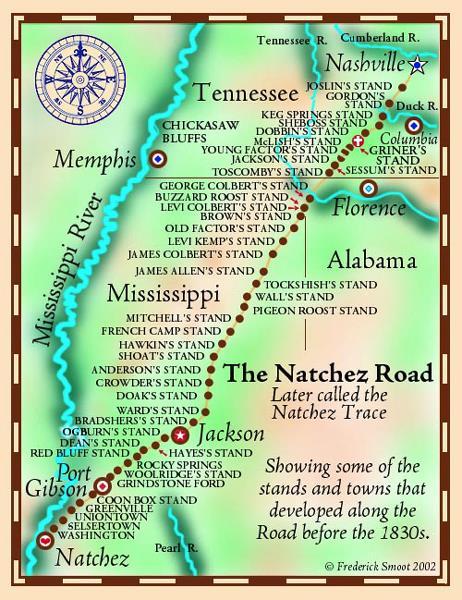 Lesson 52: Road Development in Tennessee Natchez Trace 1800 US govt ordered a mail road to be built between Nashville and southern Mississippi Original path was used by migrating animals and Native